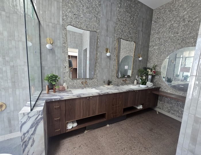 Luxury bathroom vanity installation