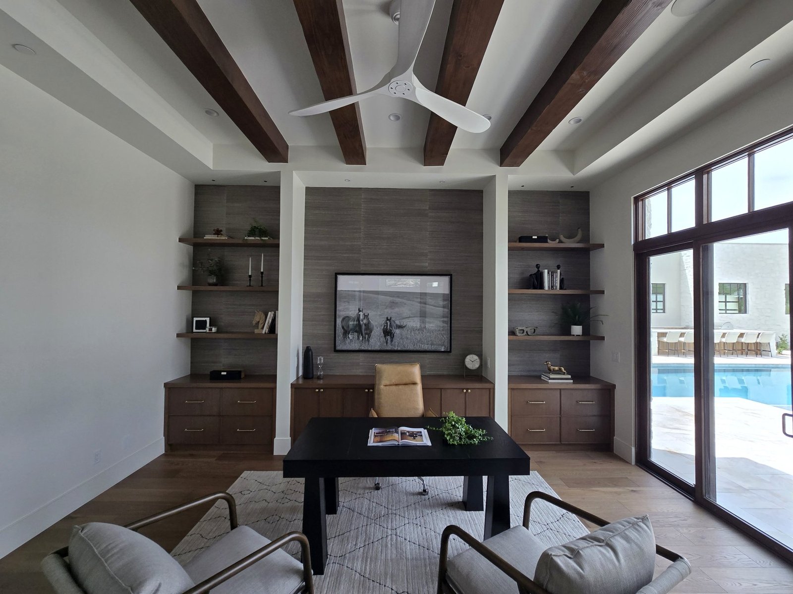 Custom home office built-in shelving and cabinets in a Paradise Valley home